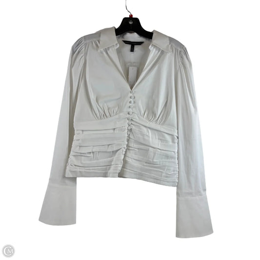 Top Long Sleeve By White House Black Market In White, Size: S