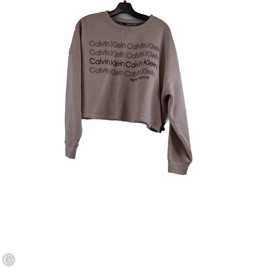 Athletic Sweatshirt Crewneck By Calvin Klein In Black & Purple, Size: L