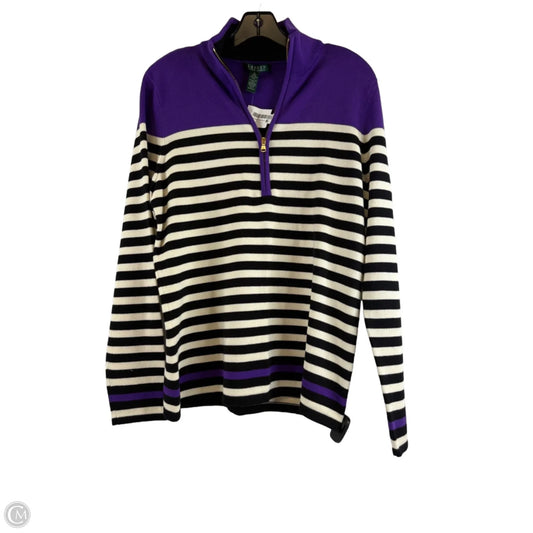 Top Long Sleeve By Ralph Lauren In Black & Purple, Size: Xl