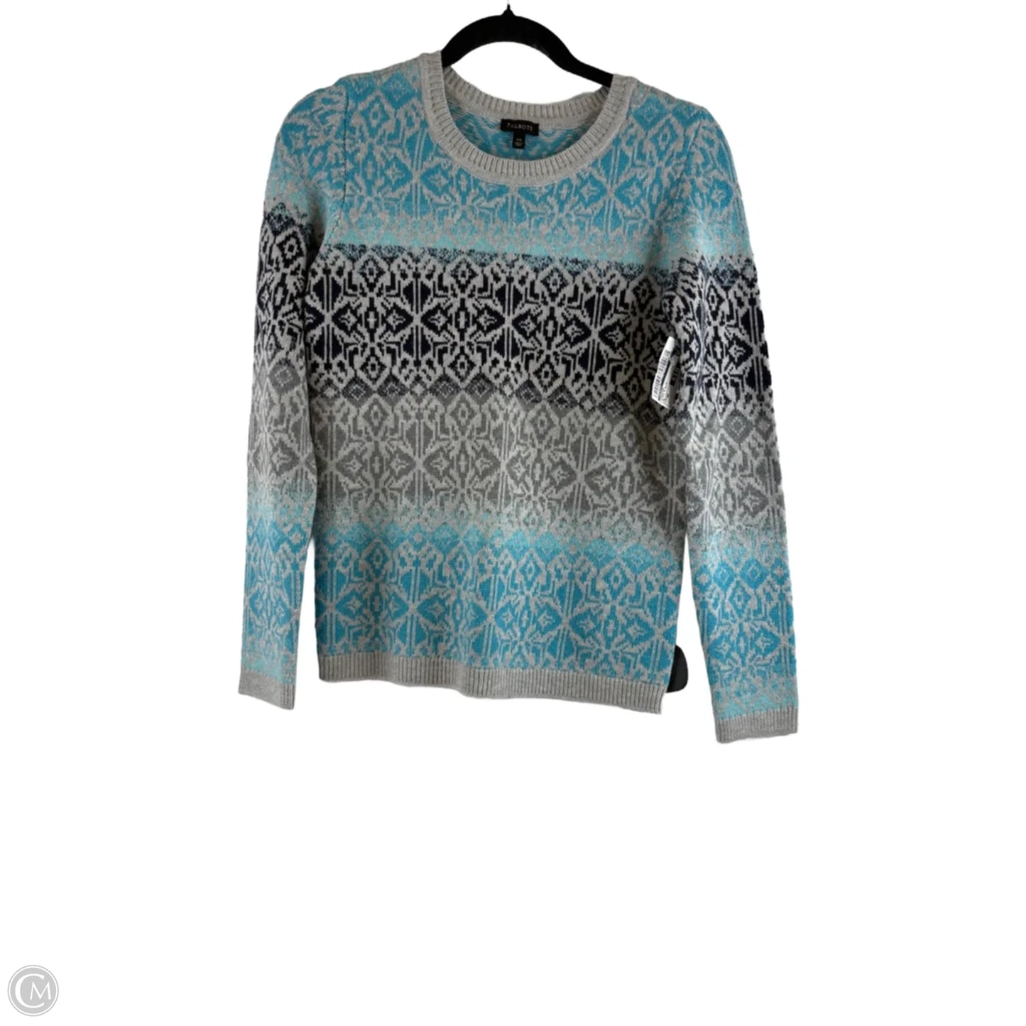 Sweater By Talbots In Black & Blue, Size: Xs