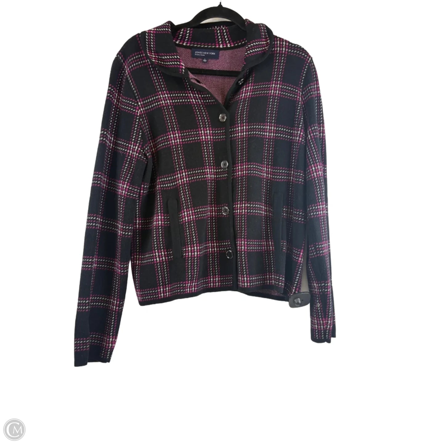 Top Long Sleeve By Jones New York In Black & Purple, Size: L