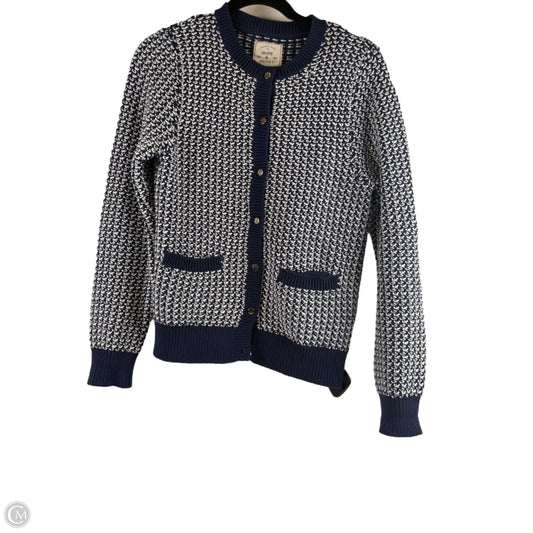 Cardigan By Clothes Mentor In Blue & White, Size: S