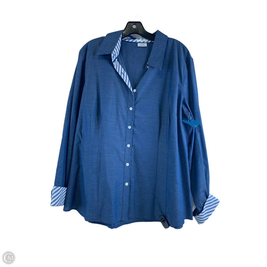 Top Long Sleeve By Van Heusen In Blue, Size: Xxl