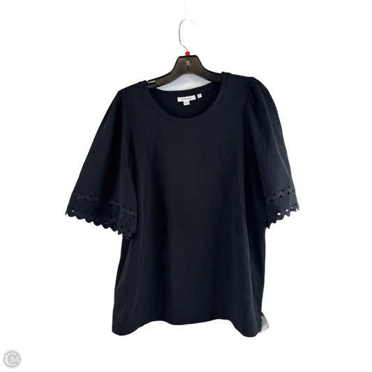 Top Short Sleeve By Chicos In Black, Size: L