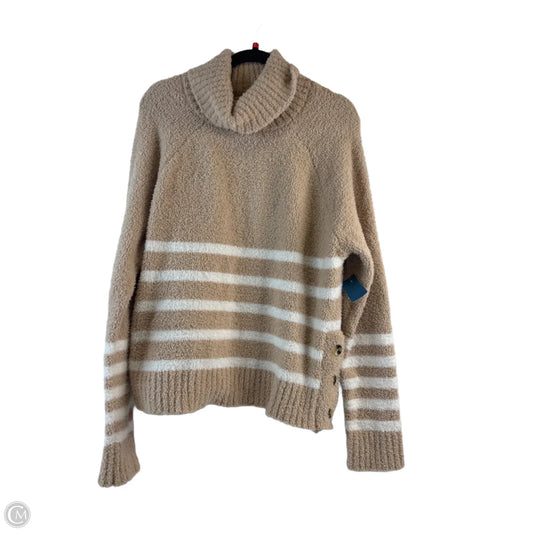 Sweater By Clothes Mentor In Tan & White, Size: M