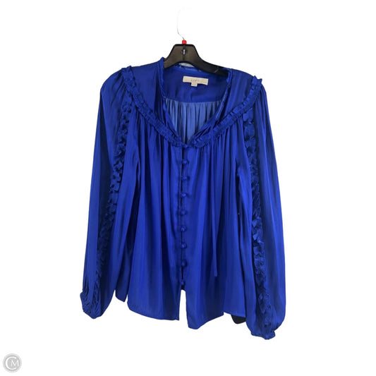 Top Long Sleeve By Loft In Blue, Size: Mp