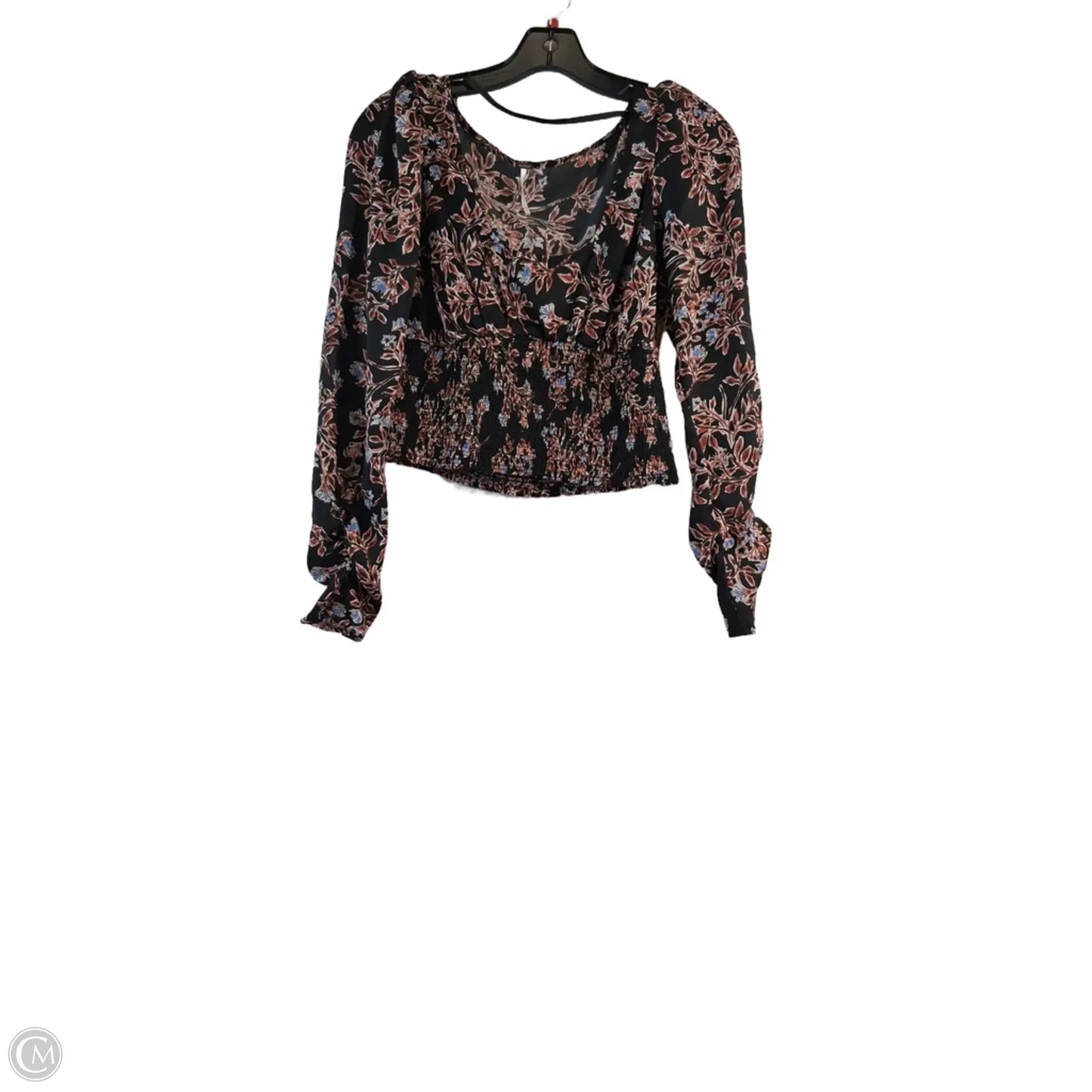 Top Long Sleeve By Free People In Black & Orange, Size: S