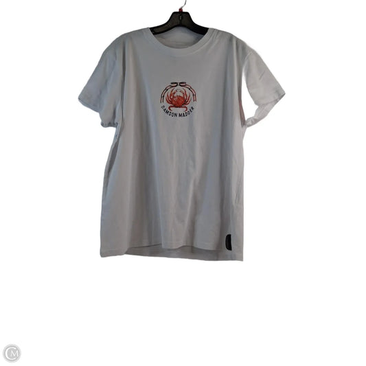 Top Short Sleeve By Clothes Mentor In Orange & White, Size: 1x