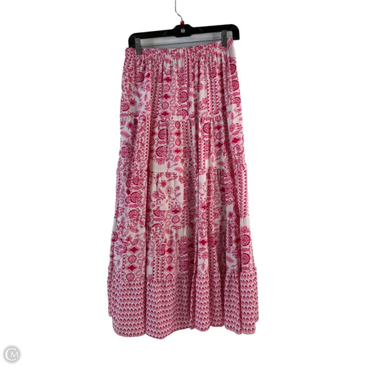 Skirt Maxi By Cmf In Pink & White, Size: 4