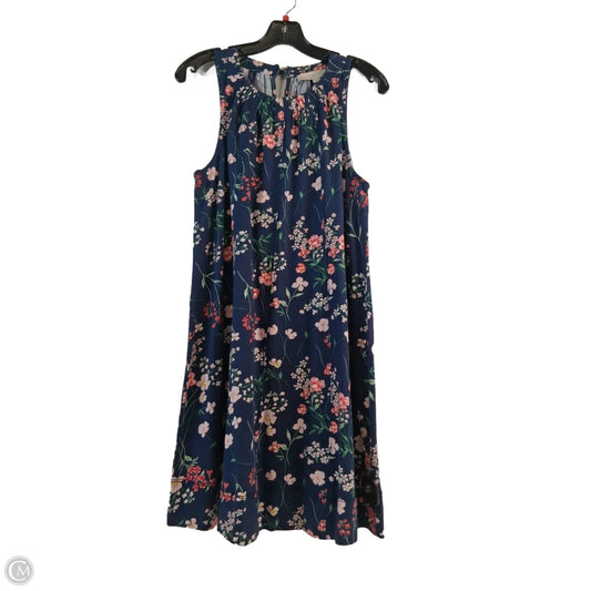 Dress Casual Midi By Loft In Blue & Red, Size: S