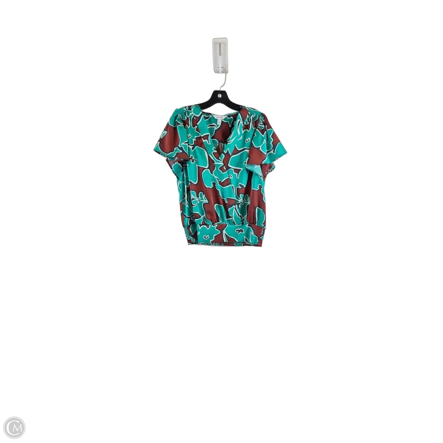 Top Short Sleeve By Nine West In Brown & Green, Size: M