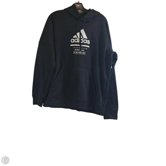 Sweatshirt Hoodie By Adidas In Black & White, Size: L