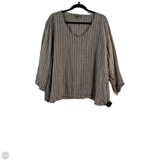 Top 3/4 Sleeve By Flax In Beige, Size: 2x