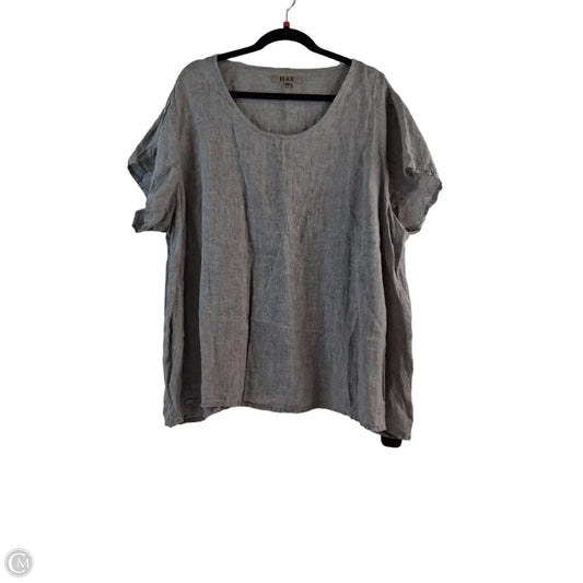 Top Short Sleeve By Flax In Grey, Size: 2x