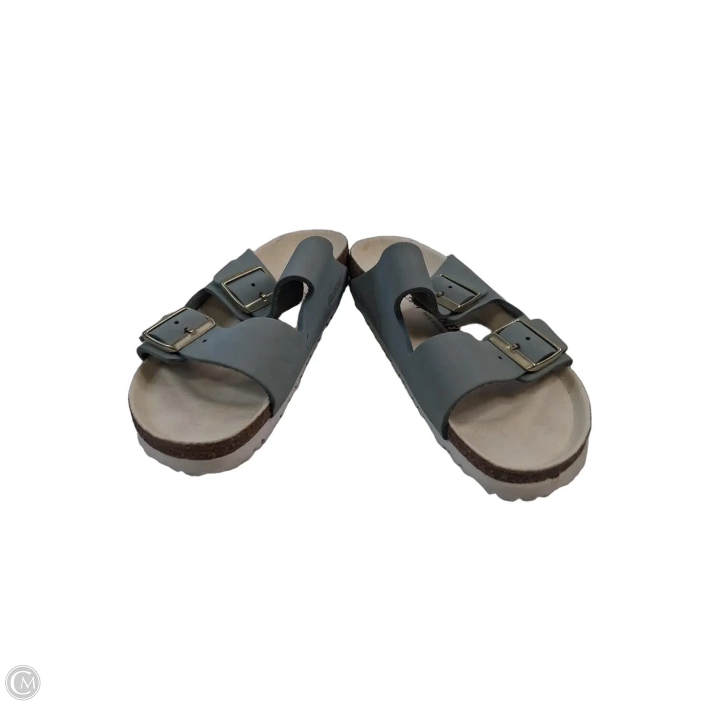 Sandals Flats By Birkenstock In Blue & Brown, Size: 9