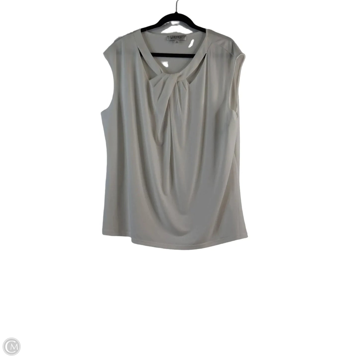 Top Sleeveless Basic By Kasper In White, Size: 2x