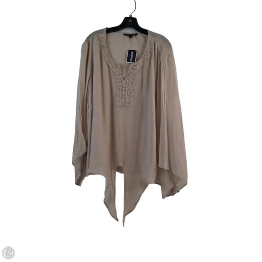 Top Long Sleeve By Zac And Rachel In Tan, Size: 2x