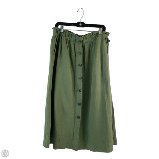 Skirt Midi By Madewell In Green, Size: 12