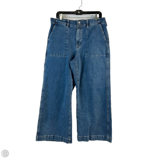 Jeans Cropped By Gap In Blue Denim, Size: 16