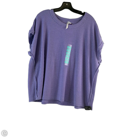 Top Short Sleeve By Seven 7 In Purple, Size: 1x