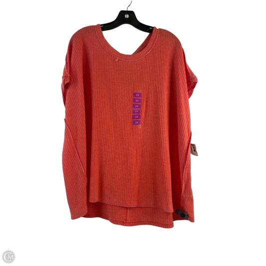 Top Short Sleeve By Seven 7 In Orange, Size: 2x