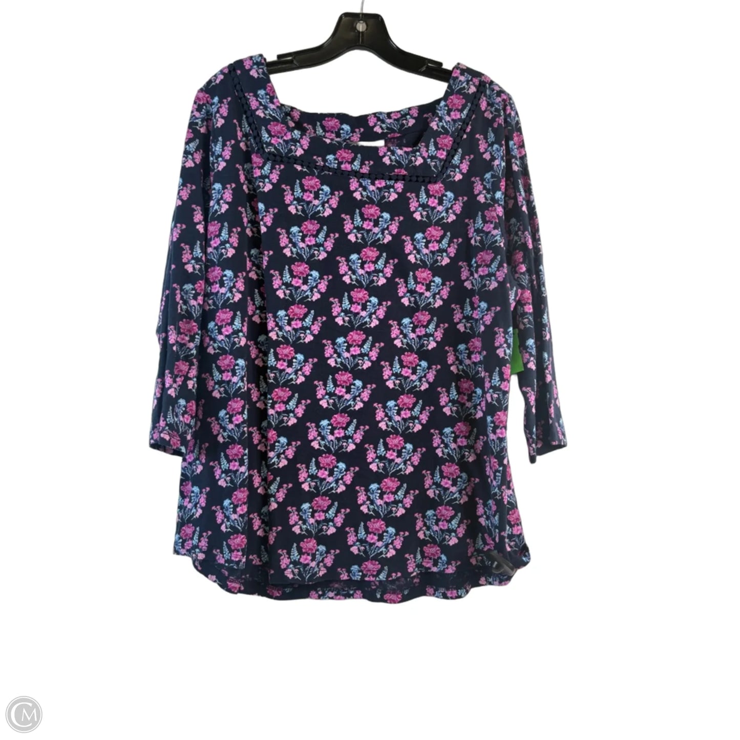 Top 3/4 Sleeve By Style And Company In Blue & Purple, Size: 1x