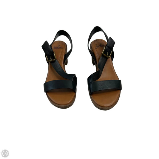 Sandals Heels Block By Zodiac In Black & Brown, Size: 9