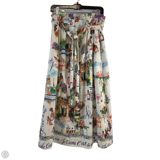 Skirt Midi By Clothes Mentor In Orange & White, Size: 8