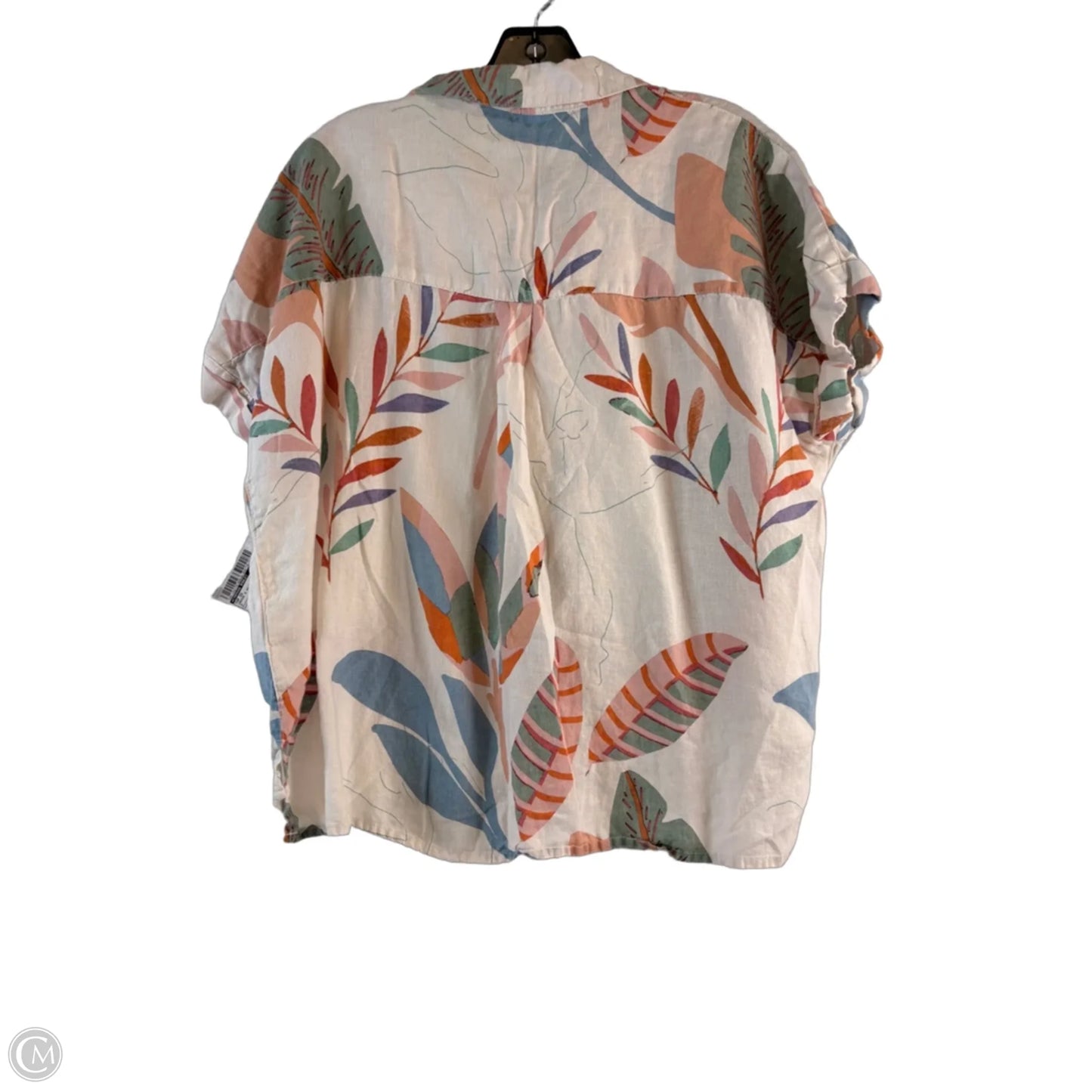 Top Short Sleeve By Cynthia Rowley In Orange & White, Size: M