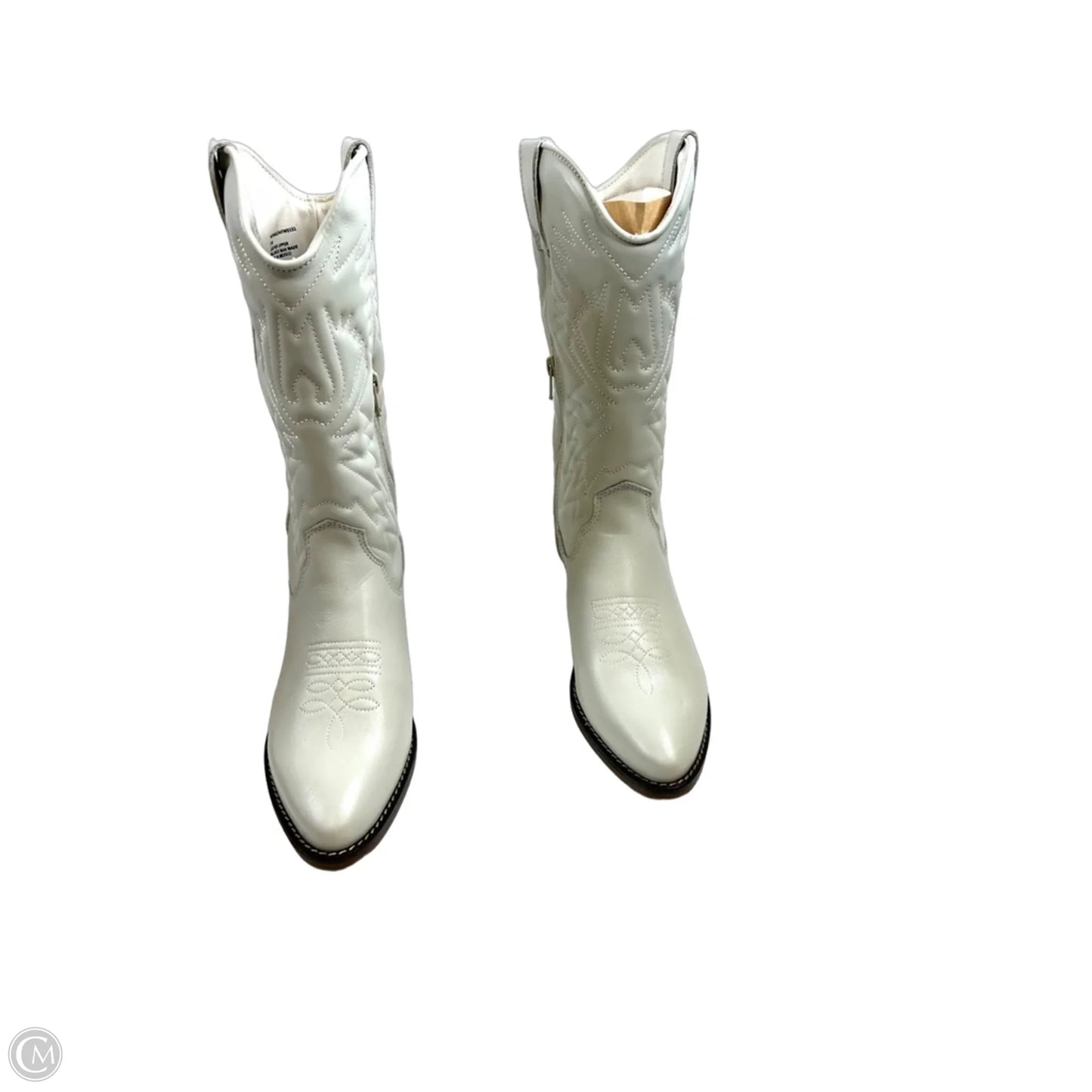 Boots Mid-calf Heels By Steve Madden In White, Size: 9