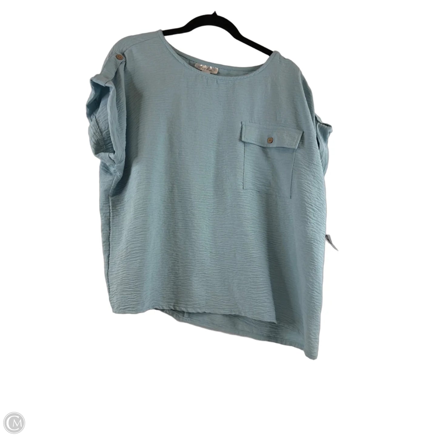 Top Short Sleeve By Just Be In Blue, Size: Xl