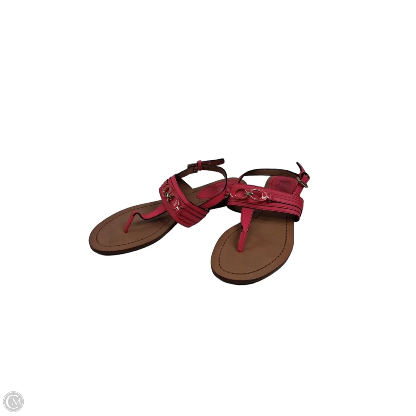 Sandals Designer By Coach In Pink & Tan, Size: 7.5