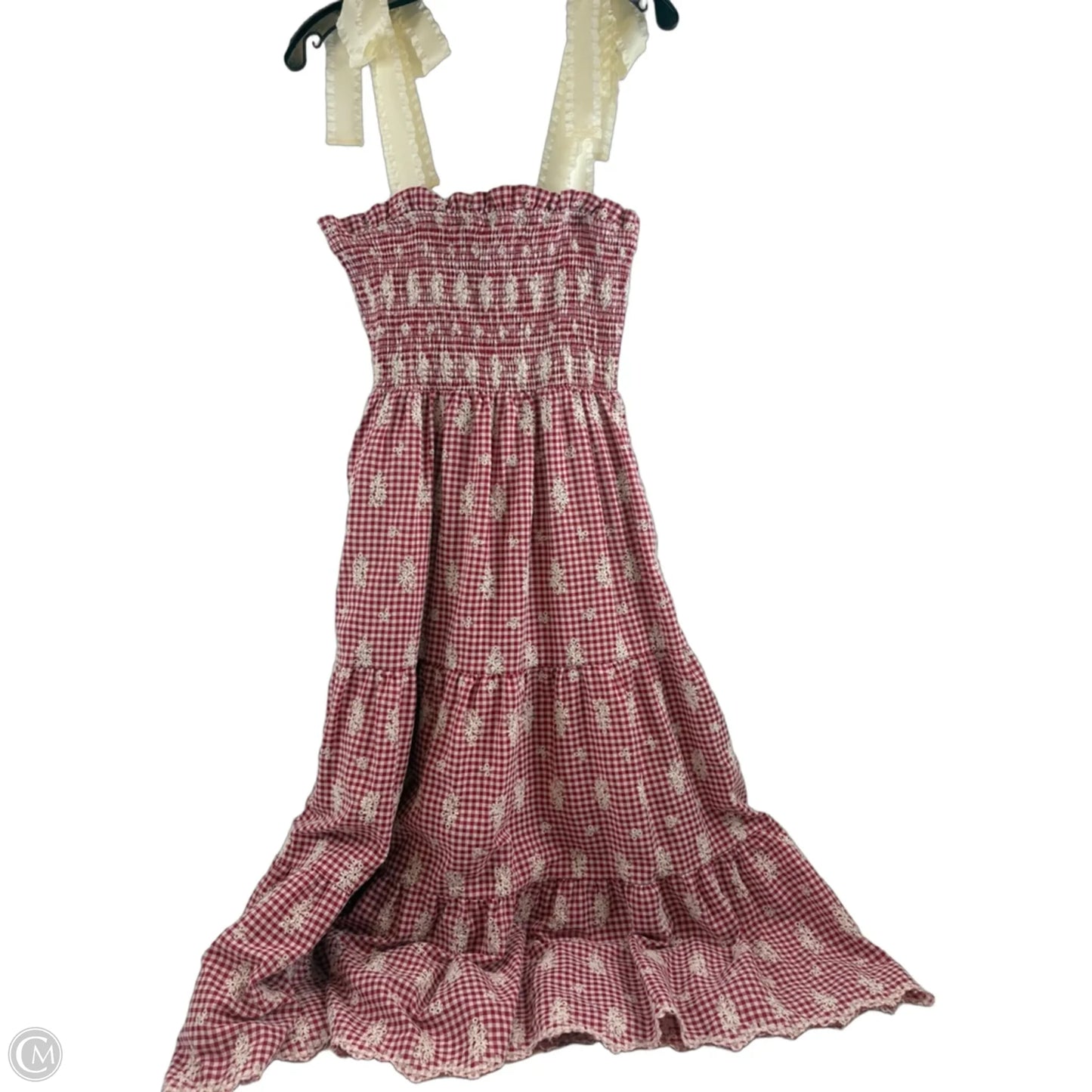 Dress Casual Midi By Clothes Mentor In Cream & Red, Size: M