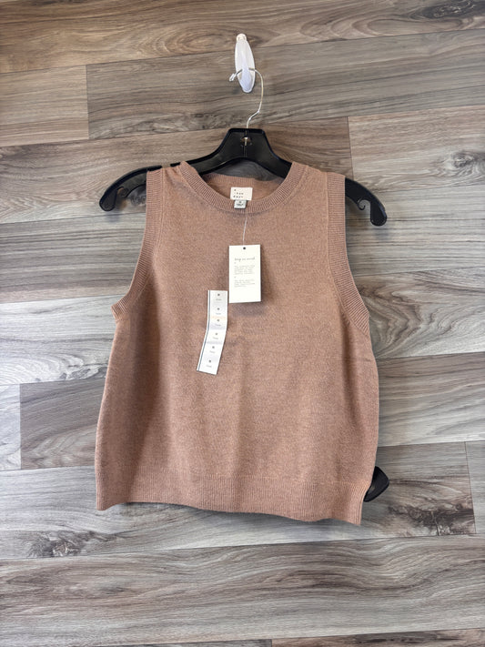 Vest Sweater By A New Day In Tan, Size: M