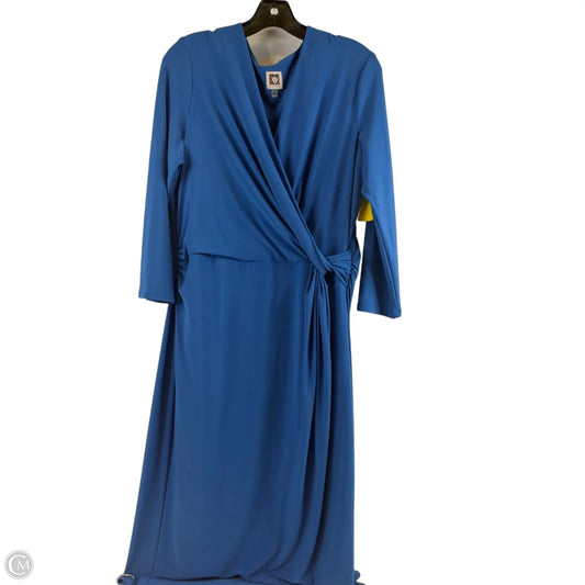 Dress Casual Midi By Anne Klein In Blue, Size: Xl
