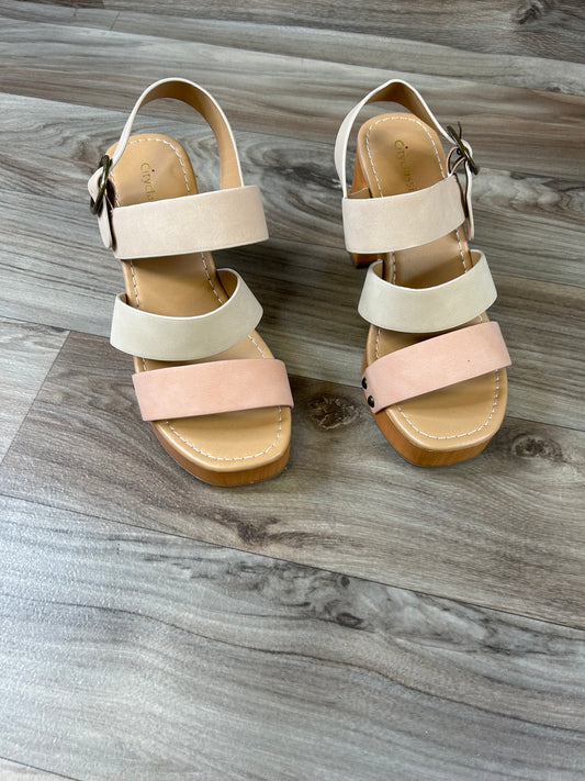 Sandals Heels Block By City Classified  Size: 7.5