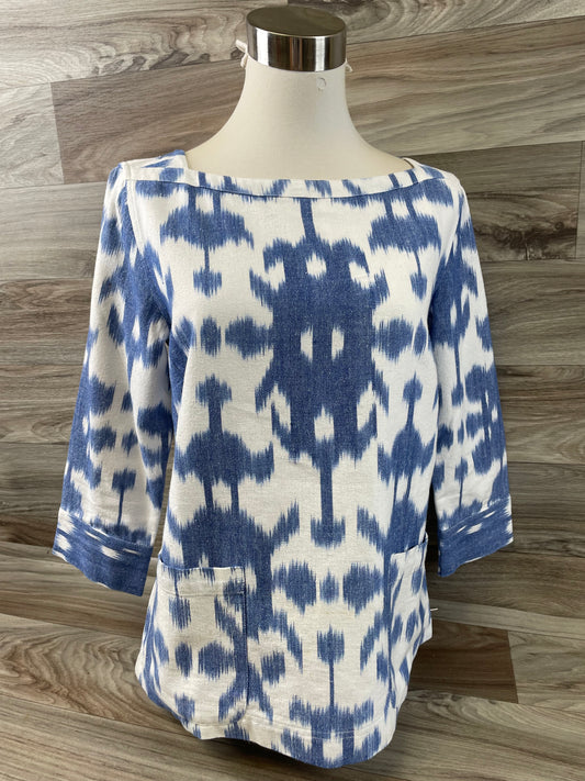 Blue & White Top 3/4 Sleeve Vineyard Vines, Size Xs