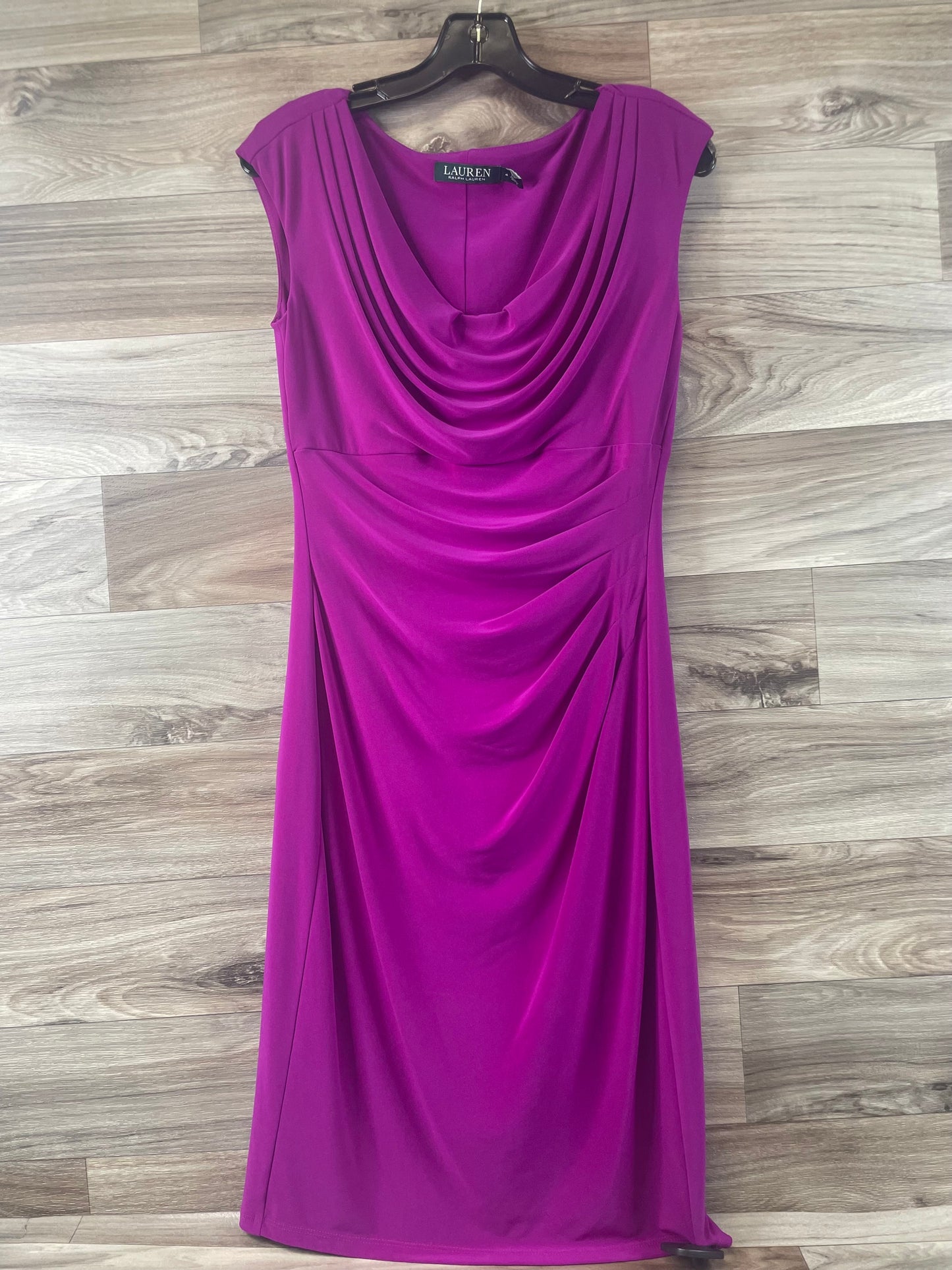 Purple Dress Casual Midi Lauren By Ralph Lauren, Size S