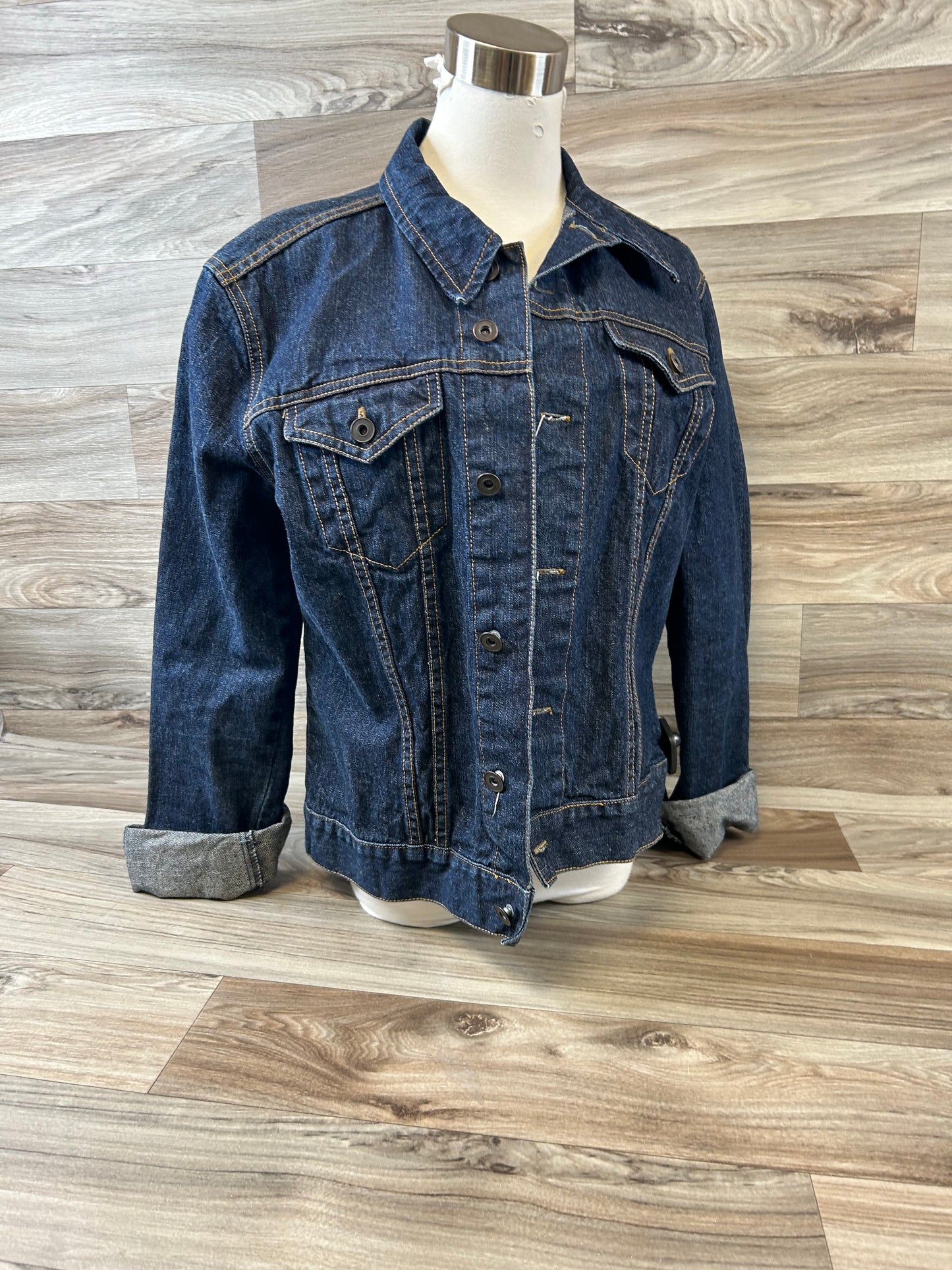 Jacket Denim By Clothes Mentor In Blue Denim, Size: L