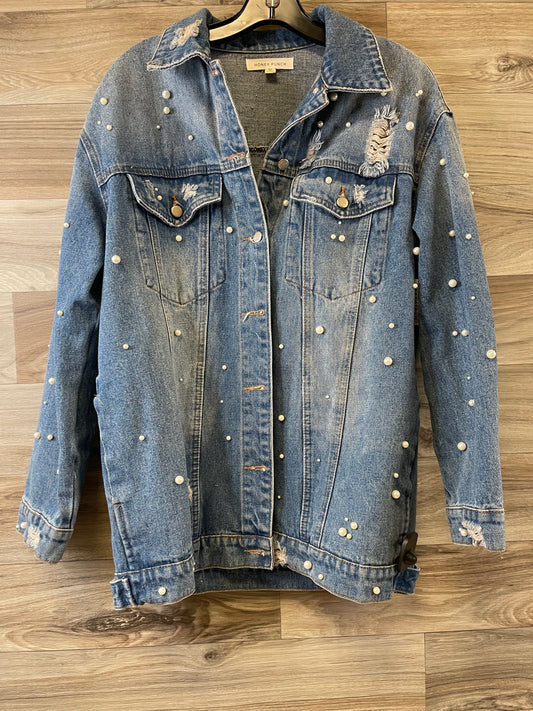 Jacket Denim By Honey Punch In Blue Denim, Size: M