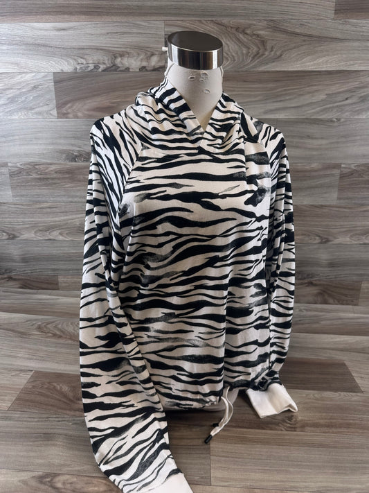 Top Long Sleeve By Dkny In Zebra Print, Size: L