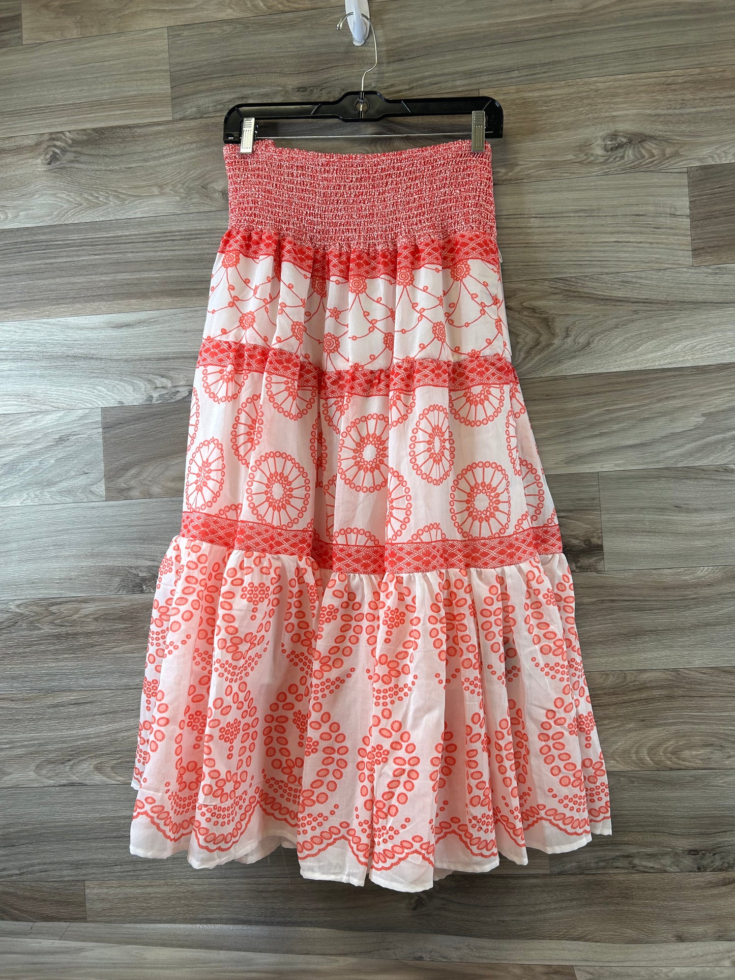 Skirt Maxi By Cme In Orange & White, Size: 12