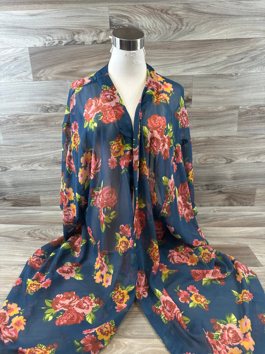 Kimono By Clothes Mentor In Floral Print, Size: Xxl