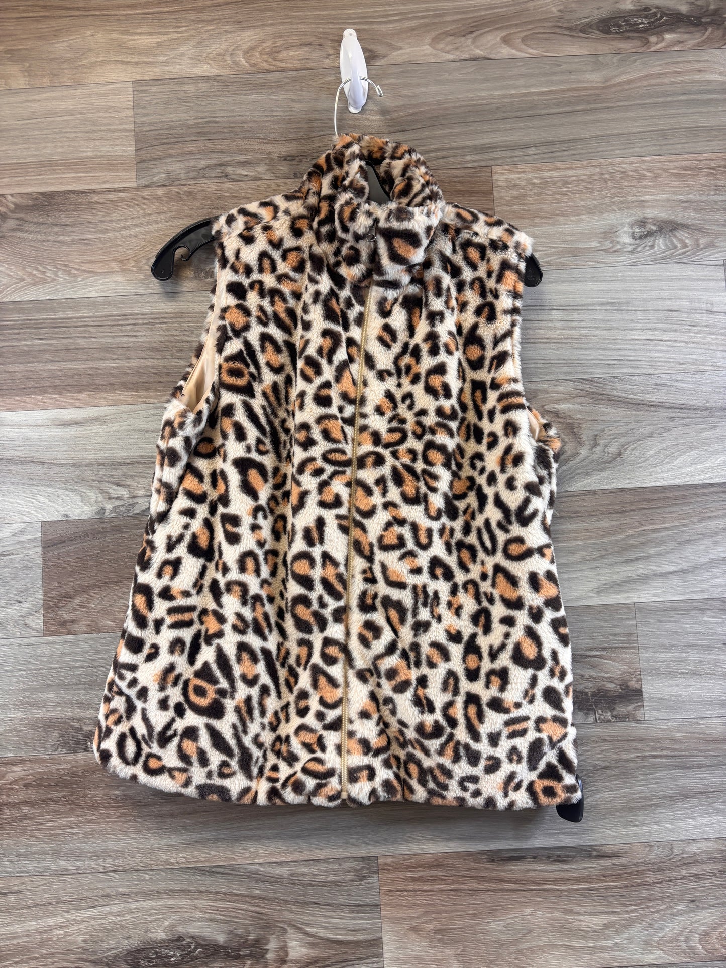 Vest Faux Fur & Sherpa By Cme In Leopard Print, Size: S