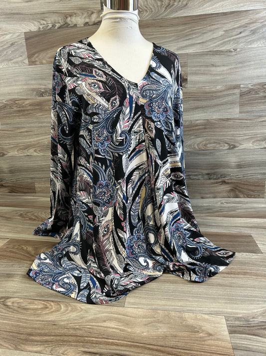 Tunic 3/4 Sleeve By Clothes Mentor In Paisley Print, Size: S