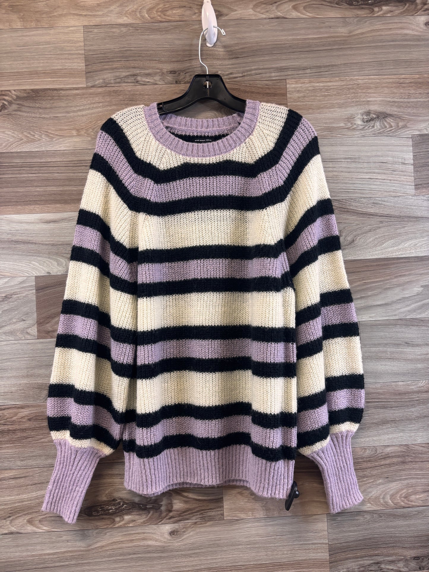 Sweater By Who What Wear In Striped Pattern, Size: L