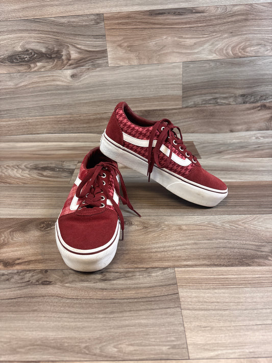 Shoes Sneakers Platform By Vans In Red & White, Size: 7.5