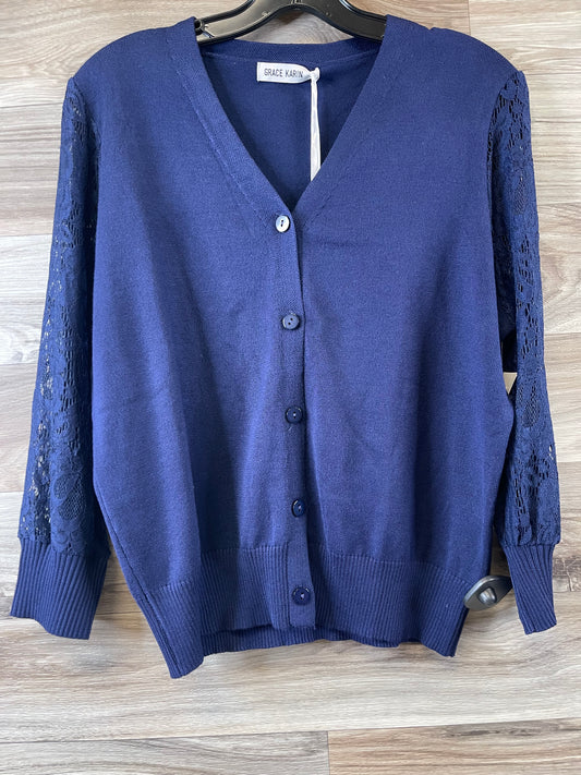 Top Long Sleeve By Grace Karin In Navy, Size: L