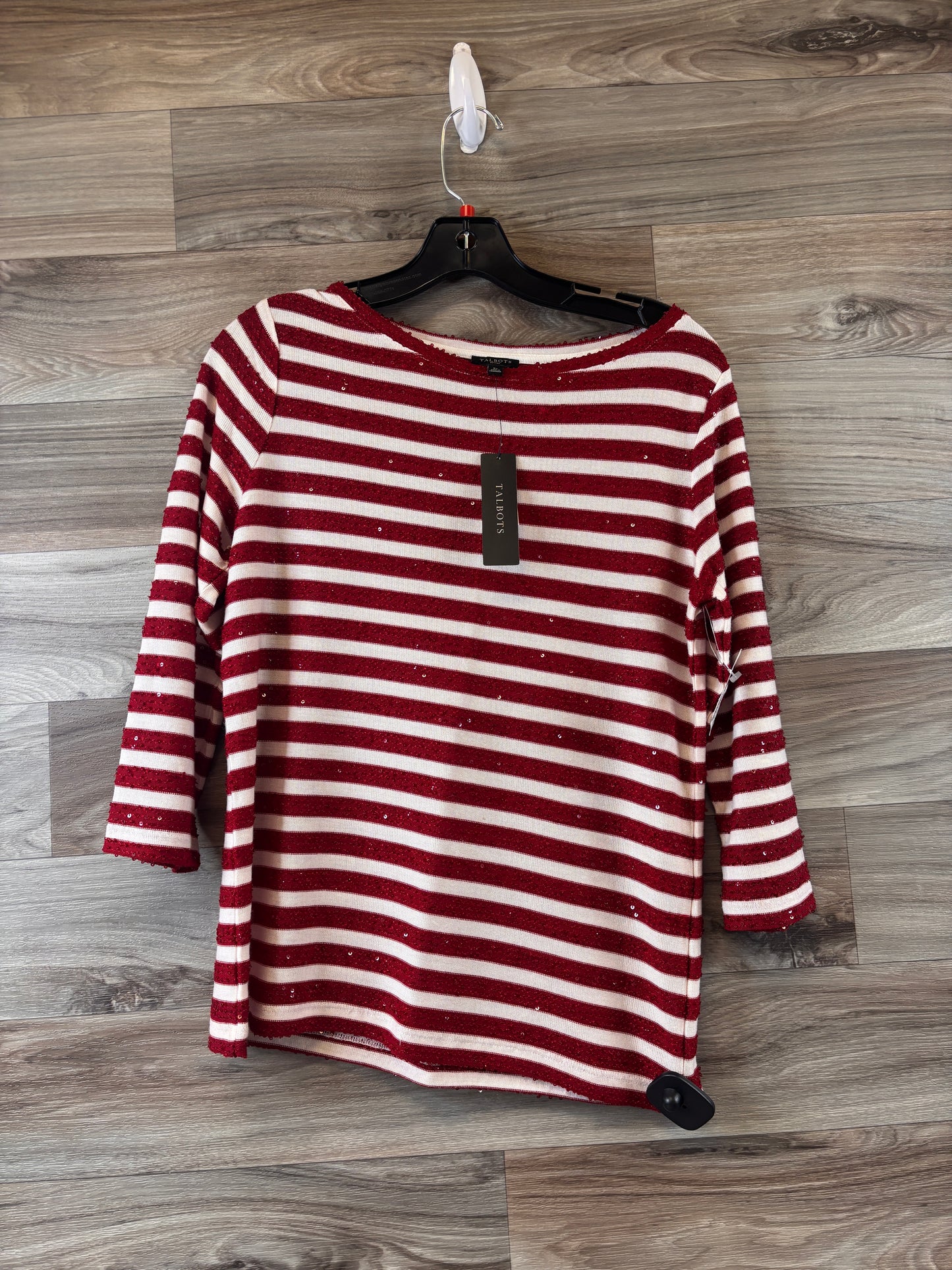 Top 3/4 Sleeve Basic By Talbots In Striped Pattern, Size: S