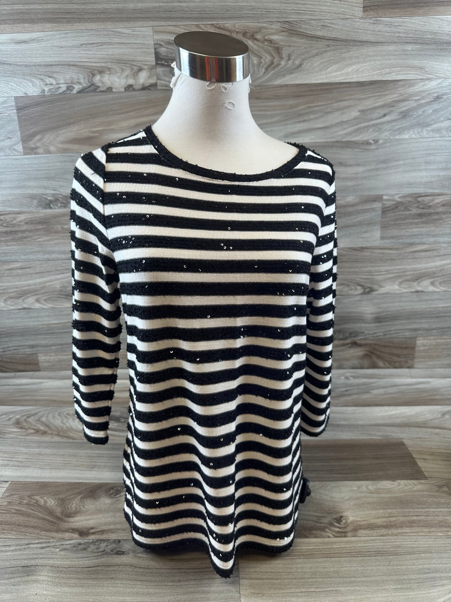 Top 3/4 Sleeve Basic By Talbots In Striped Pattern, Size: S